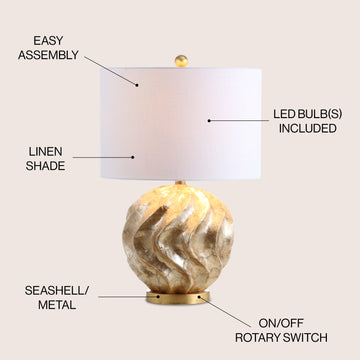 Versailles 24" Sphere Sea Shell LED Table Lamp - JONATHAN Y